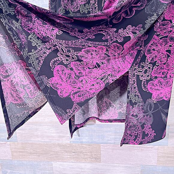 CLARA SUN WOO Relaxed 3/4 Sleeve Jersey Tunic Top Purple Work Travel Womens XL - Picture 3 of 7